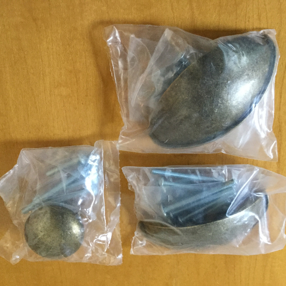 Set of three bronze cabinet knobs/pulls